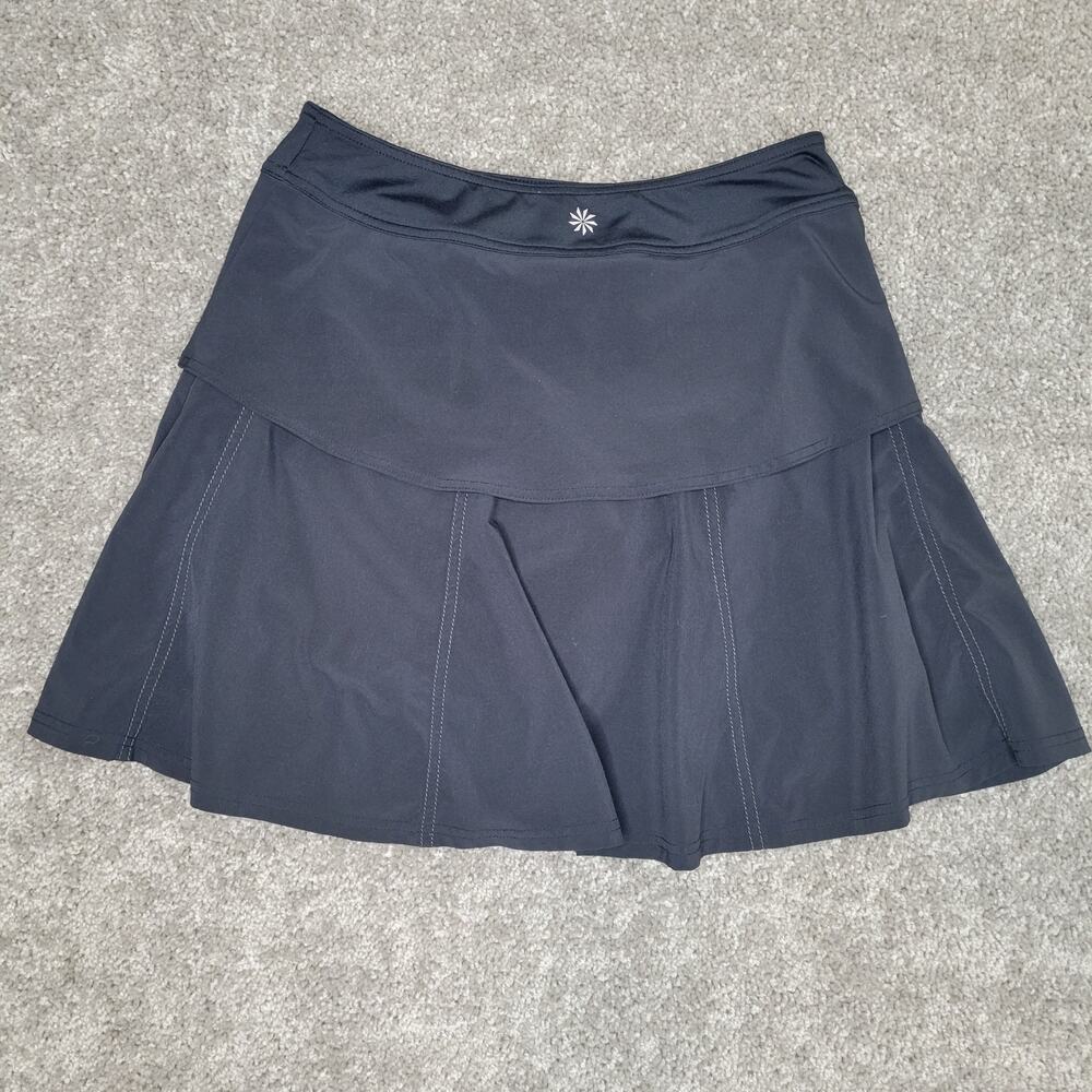 Athleta Black Layered Whatever Mini Skort With Pockets Womens Size 0
